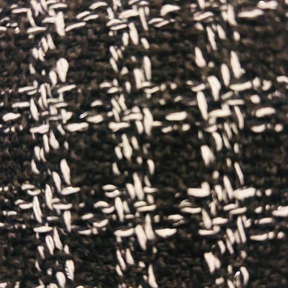 Blue Rain Tweed Bouclé Coat Size M Plaid Frayed Trim Metallic Double Breasted - Picture 12 of 14